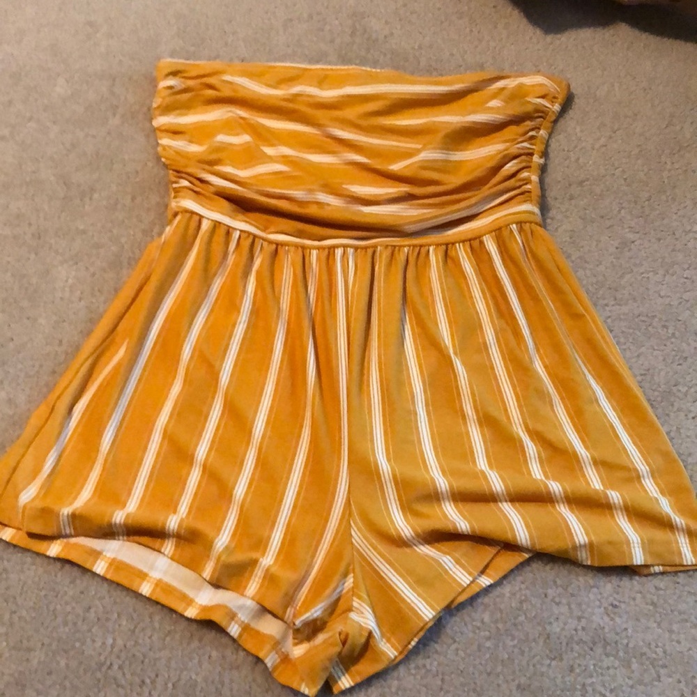 Yellow Striped Romper